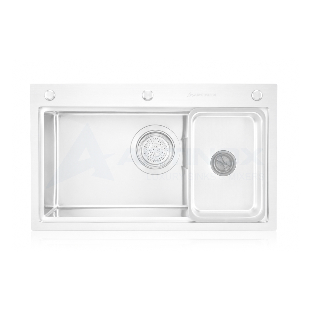 Chậu rửa bát Artinox 1 hố lớn có giật cấp ATN-7848A-GC