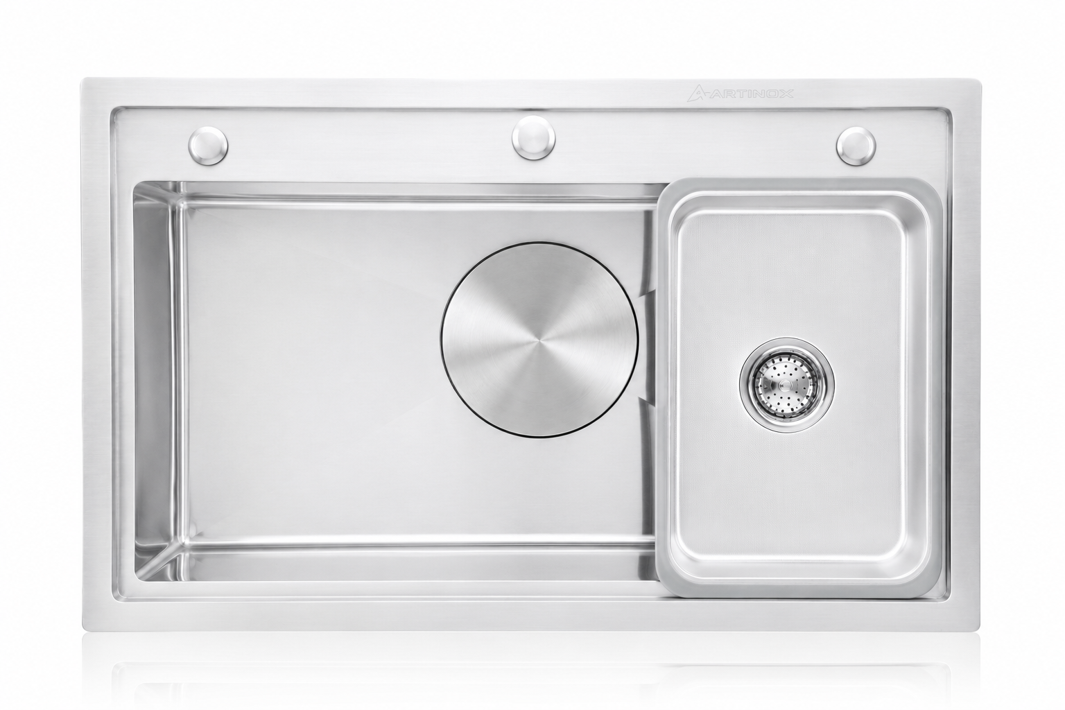 Chậu rửa bát Artinox 1 hố lớn có giật cấp ATN-7848A-GC