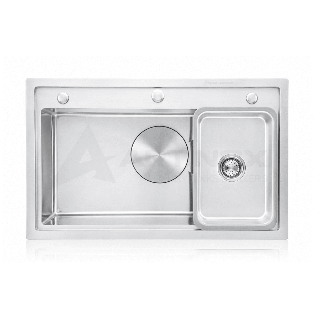 Chậu rửa bát Artinox 1 hố lớn có giật cấp ATN-7848B-GC