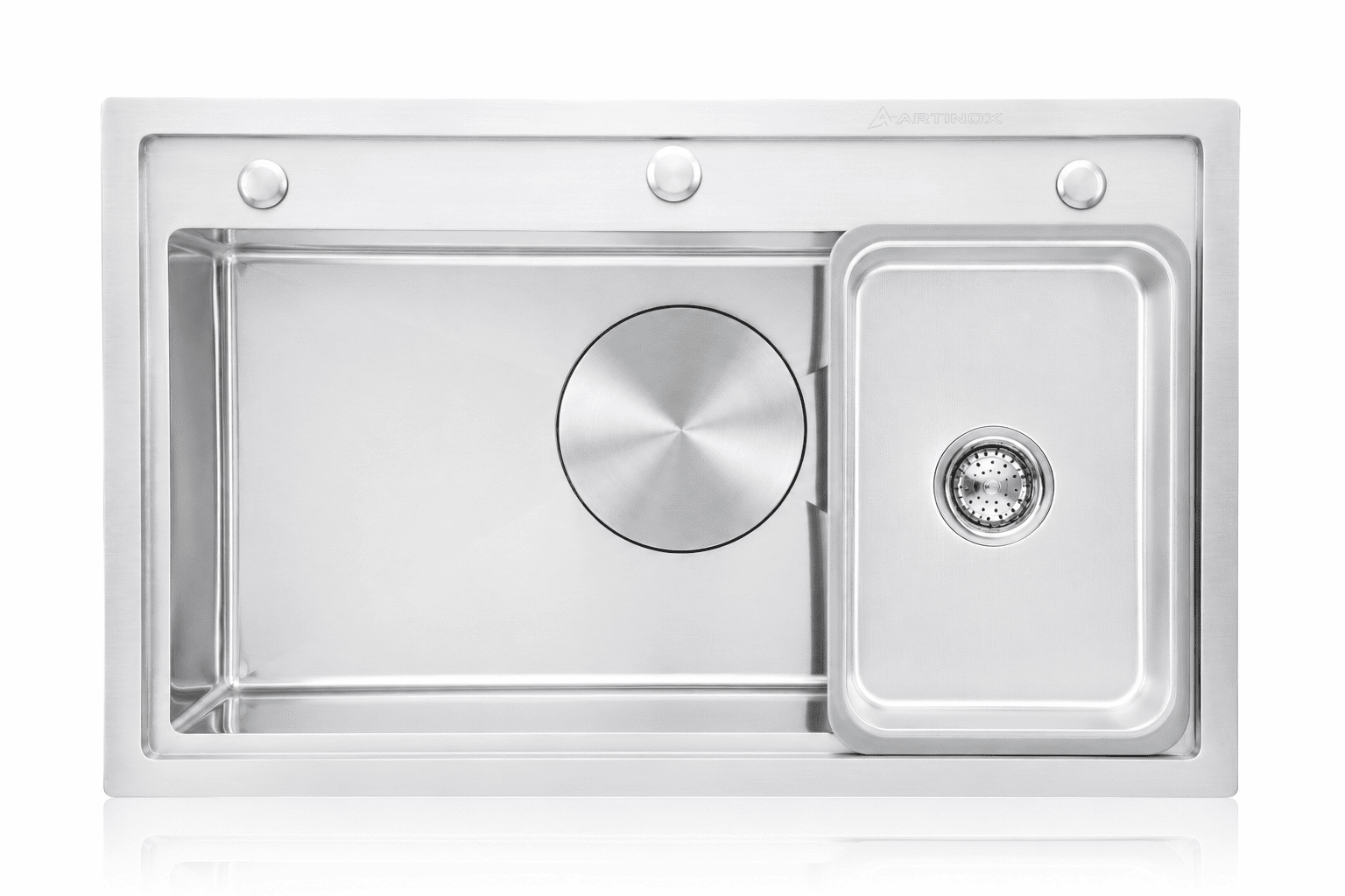 Chậu rửa bát Artinox 1 hố lớn có giật cấp ATN-7848B-GC