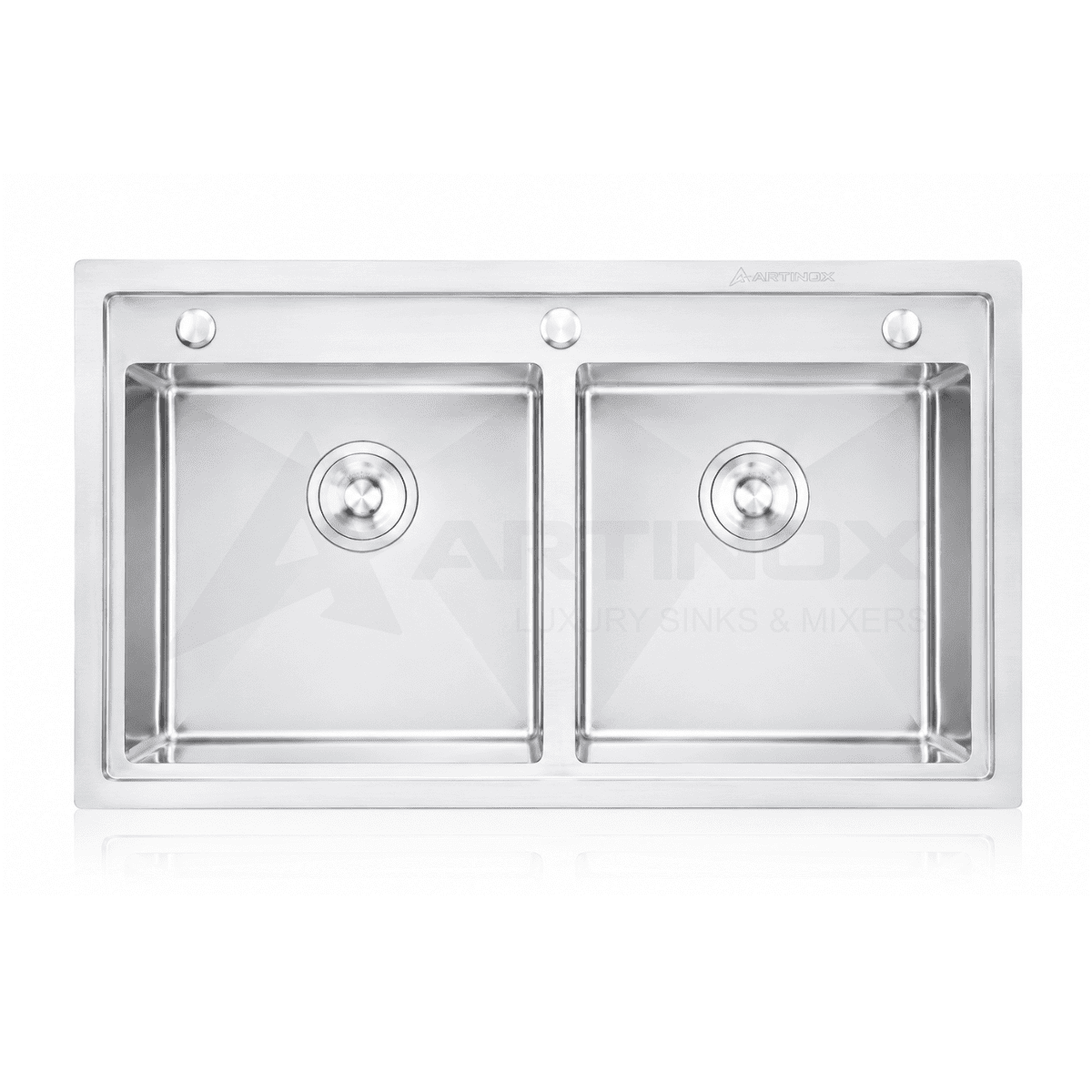 Chậu rửa bát Artinox 2 hố cân có giật cấp ATN-8648C-GC